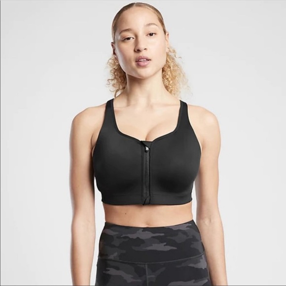 Athleta Advance Zip Front Bra B-DD Black - Picture 2 of 11